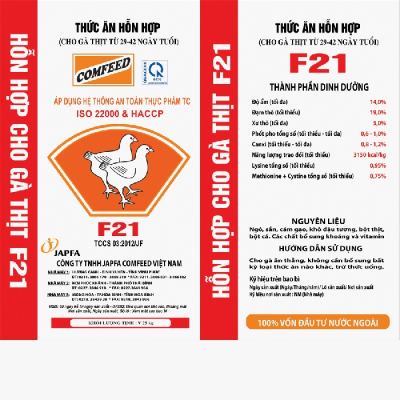 Thức ăn hỗn hợp dạng viên cho gà thịt từ 29-42 ngày tuổi - COMFEED F21