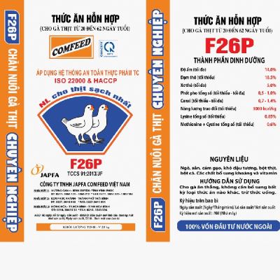 Thức ăn hỗn hợp dạng viên cho gà thịt chuyên nghiệp tử 20 đến 62 ngày tuổi - COMFEED F26P